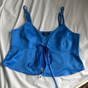 Dynamite Bright Blue Tie-Front Cami